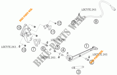 DESCANSO LATERAL / CENTRAL para KTM 1190 RC8 R TRACK 2011