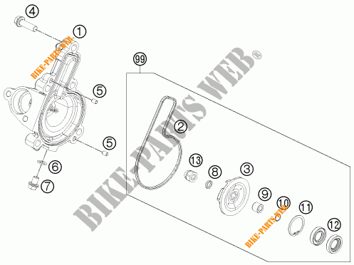 BOMBA DE ÁGUA para KTM 390 DUKE BLACK ABS 2015