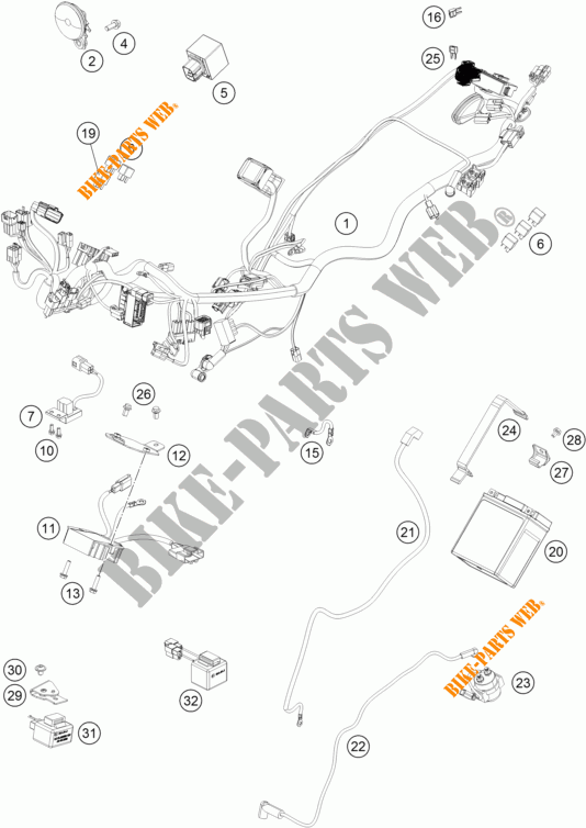 CABELAGEM para KTM 390 DUKE BLACK ABS 2015