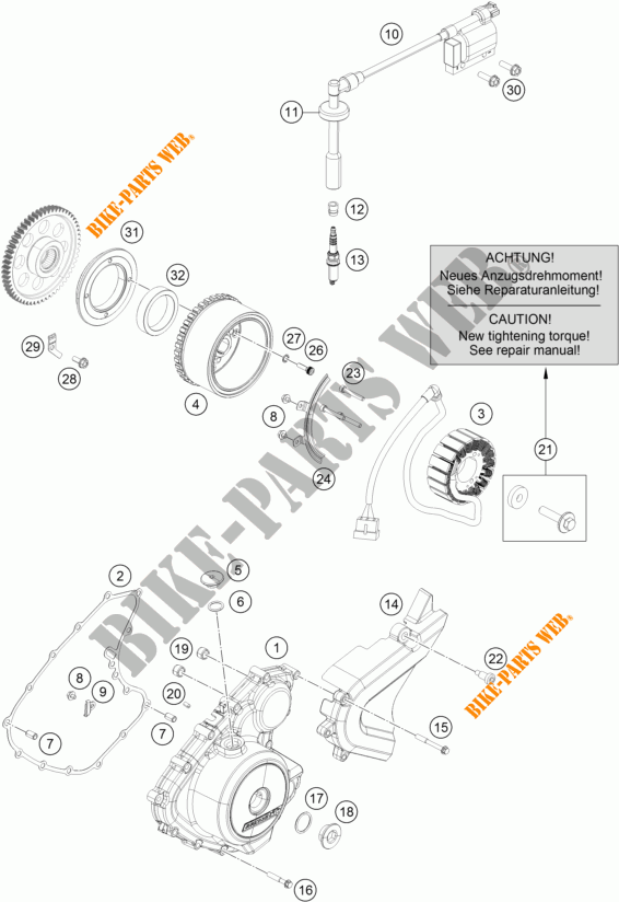 IGNIÇÃO para KTM 390 DUKE WHITE ABS 2015