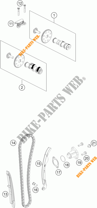 DISTRIBUIÇÃO para KTM 390 DUKE WHITE ABS 2015