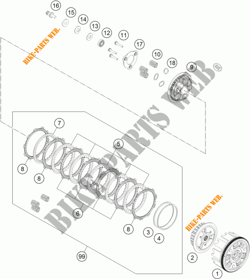 EMBRAIAGEM para KTM 390 DUKE WHITE ABS 2015