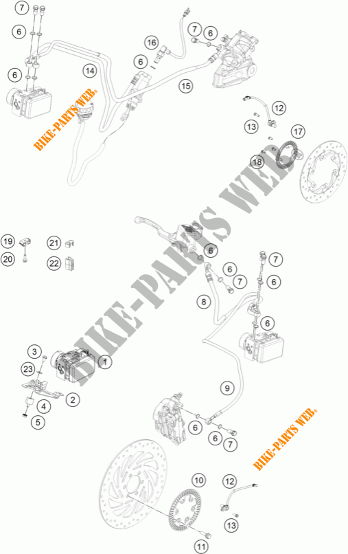 SISTEMA DE TRAVAGEM ABS para KTM 390 DUKE WHITE ABS 2015