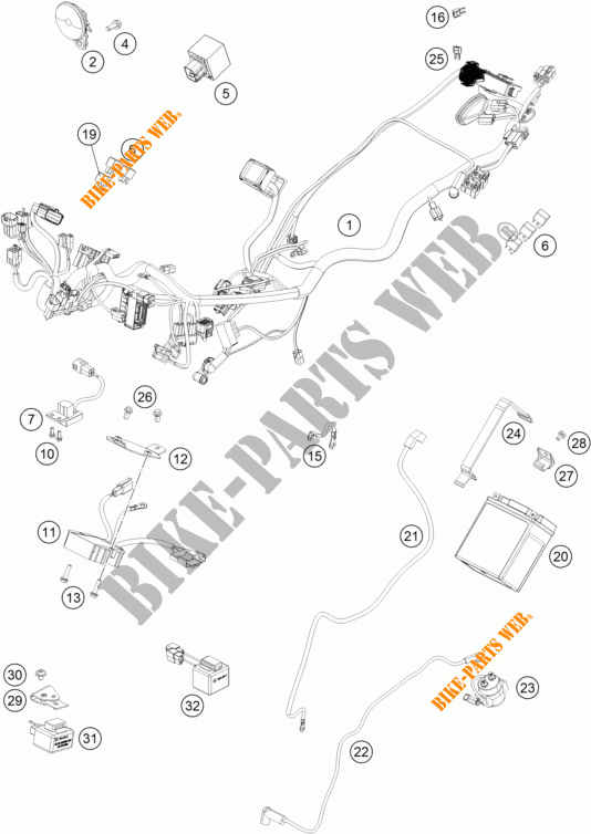 CABELAGEM para KTM 390 DUKE BLACK ABS 2014
