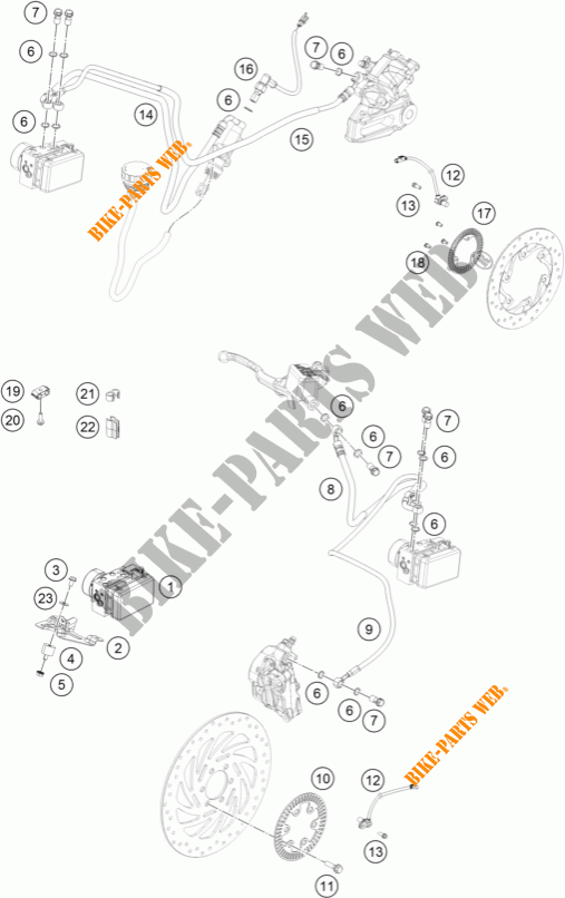 SISTEMA DE TRAVAGEM ABS para KTM 390 DUKE WHITE ABS 2014