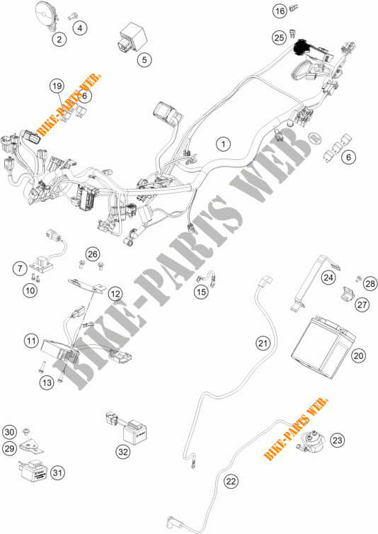 CABELAGEM para KTM 390 DUKE WHITE ABS 2014