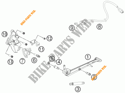 DESCANSO LATERAL / CENTRAL para KTM 1190 RC8 R WHITE 2015