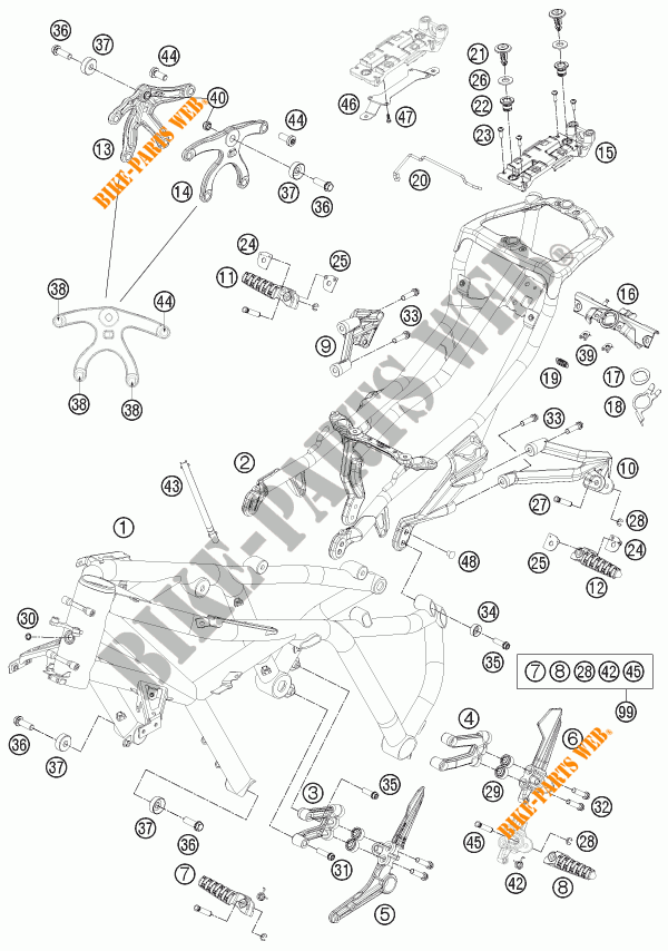 QUADRO para KTM 1190 RC8 R WHITE 2015