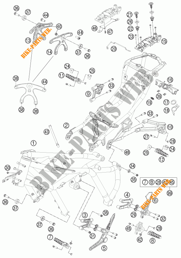 QUADRO para KTM 1190 RC8 R WHITE 2014