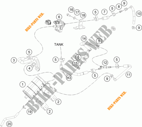 EVAPORATIVE CANISTER para KTM 250 DUKE WHITE 2018