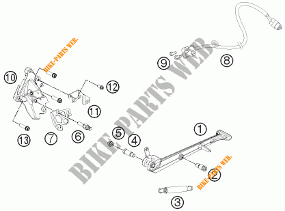 DESCANSO LATERAL / CENTRAL para KTM 1190 RC8 R WHITE 2014