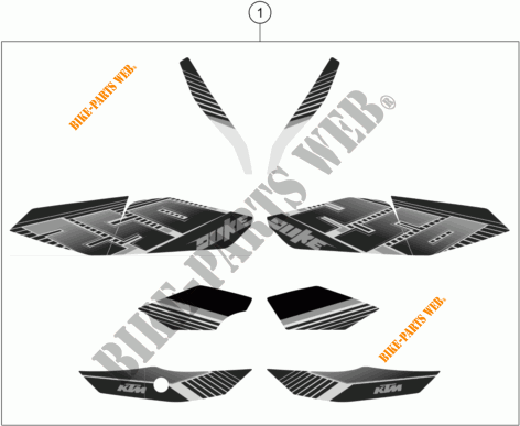 ADESIVOS para KTM 250 DUKE BLACK ABS 2016