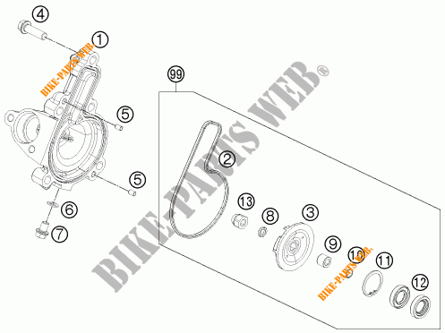 BOMBA DE ÁGUA para KTM 250 DUKE BLACK ABS 2016