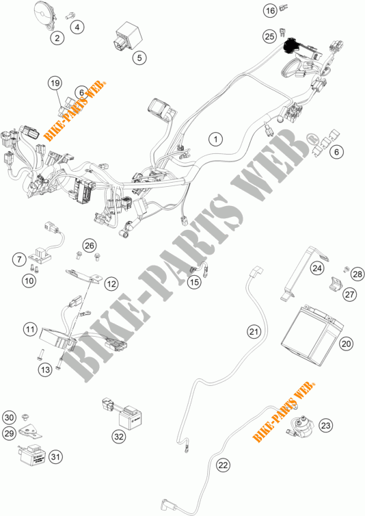 CABELAGEM para KTM 250 DUKE BLACK ABS 2016