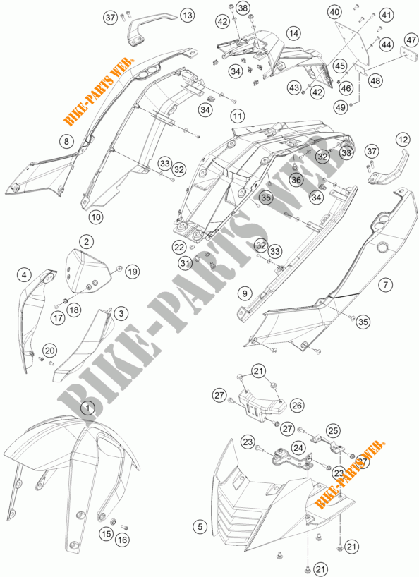 PLÁSTICOS para KTM 250 DUKE BLACK ABS 2016