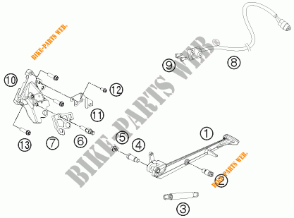 DESCANSO LATERAL / CENTRAL para KTM 1190 RC8 R WHITE 2013