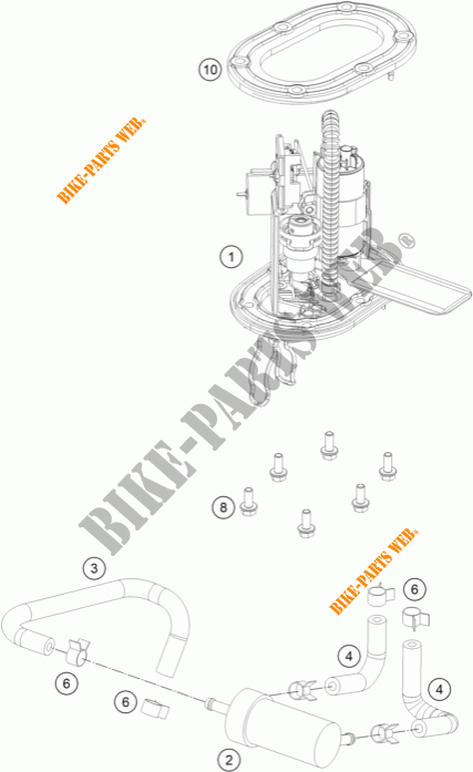 BOMBA DE GASOLINA para KTM 200 DUKE BLACK NON ABS 2017