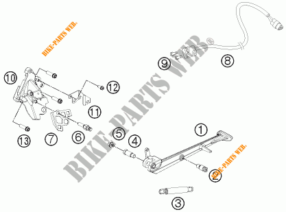 DESCANSO LATERAL / CENTRAL para KTM 1190 RC8 R WHITE 2012