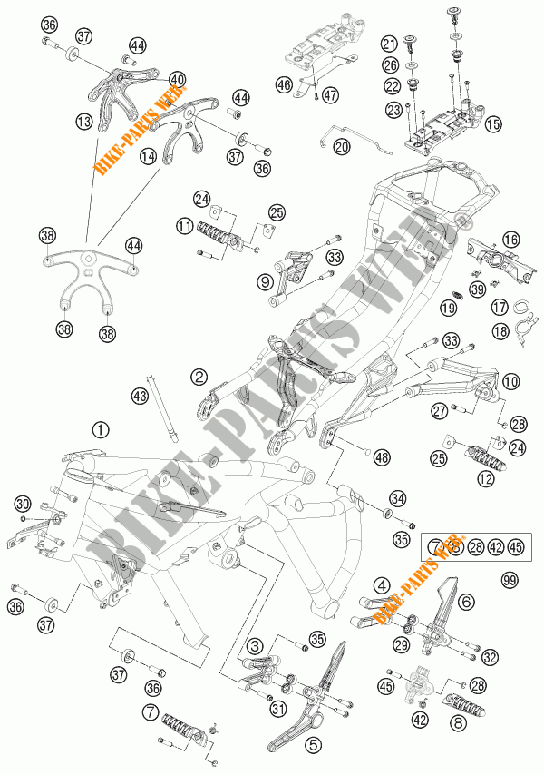 QUADRO para KTM 1190 RC8 R WHITE 2012