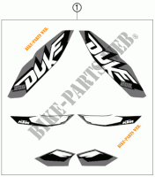 ADESIVOS para KTM 200 DUKE ORANGE 2012