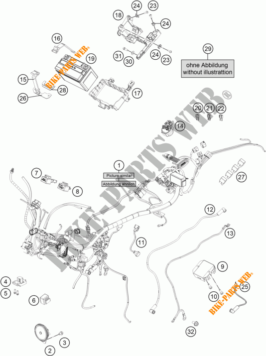 CABELAGEM para KTM 125 DUKE ORANGE 2017