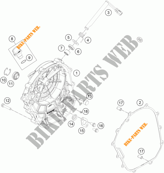 TAMPA EMBRAIAGEM para KTM 125 DUKE WHITE ABS 2016