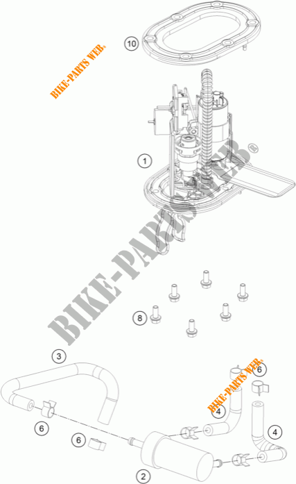 BOMBA DE GASOLINA para KTM 125 DUKE ORANGE ABS 2016