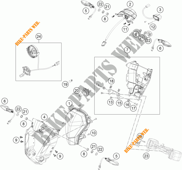 FAROL / FAROLIM para KTM 125 DUKE ORANGE ABS 2016