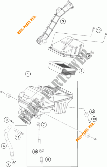 FILTRO AR para KTM 125 DUKE ORANGE ABS 2016