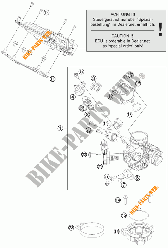 INJEÇÃO para KTM 125 DUKE ORANGE ABS 2016