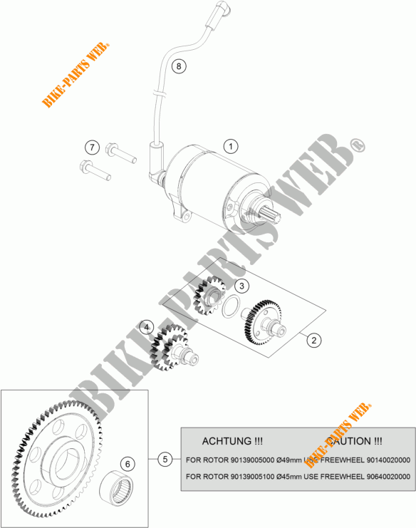 MOTOR DE ARRANQUE para KTM 125 DUKE ORANGE ABS 2016