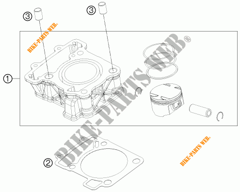 CILINDRO para KTM 125 DUKE WHITE ABS 2015
