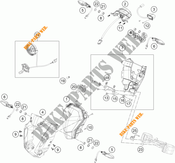 FAROL / FAROLIM para KTM 125 DUKE WHITE ABS 2015