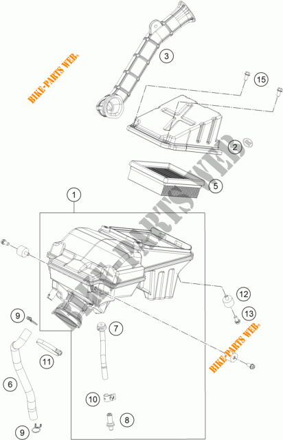 FILTRO AR para KTM 125 DUKE WHITE ABS 2015