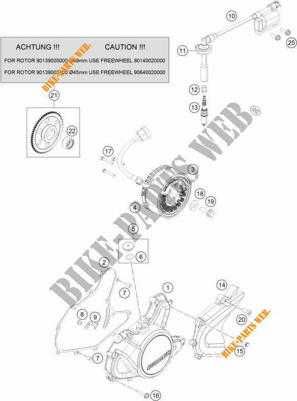 IGNIÇÃO para KTM 125 DUKE ORANGE 2011
