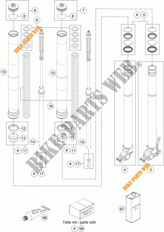 FORQUETA (PEÇAS) para KTM 690 ENDURO R ABS 2016