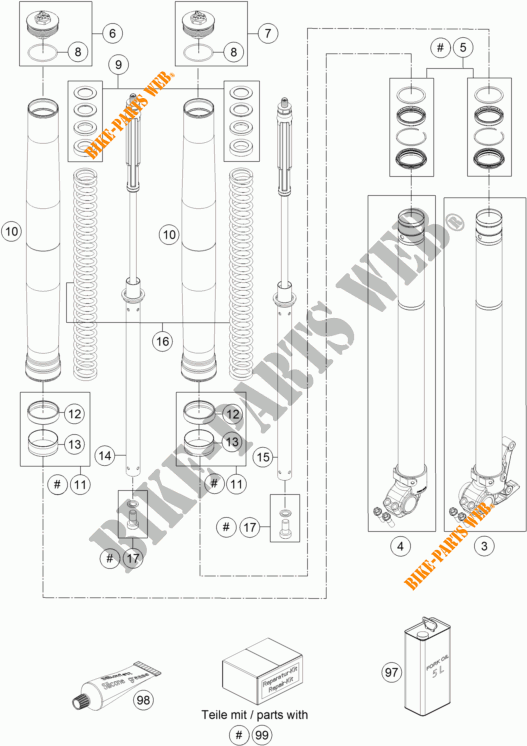 FORQUETA (PEÇAS) para KTM 690 ENDURO R ABS 2014