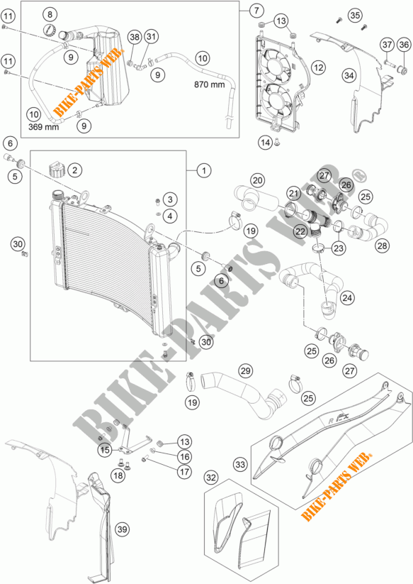 SISTEMA DE REFRIGERAÇÃO para KTM 1290 SUPER ADVENTURE R 2017